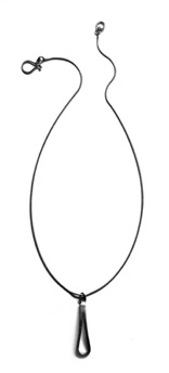 LOOP $185-sterling silver necklace with sanding disk texture (16" snake chain)